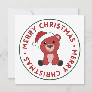 Farbenfrohe Bären Frohe Weihnachts Winter Tiere Bä Einladung
