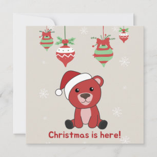 Farbenfrohe Bären Frohe Weihnachts Winter Tiere Bä Einladung