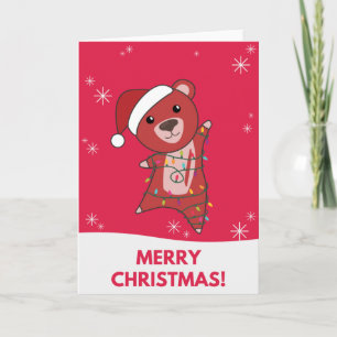 Farbenfrohe Bären Frohe Weihnachts Winter Tiere Bä Karte