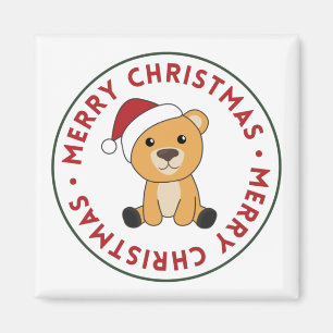 Farbenfrohe Bären Frohe Weihnachts Winter Tiere Bä Magnet