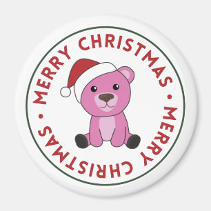 Farbenfrohe Bären Frohe Weihnachts Winter Tiere Bä Magnet