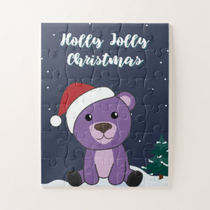 Farbenfrohe Bären Frohe Weihnachts Winter Tiere Bä Puzzle