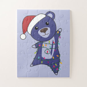 Farbenfrohe Bären Frohe Weihnachts Winter Tiere Bä Puzzle