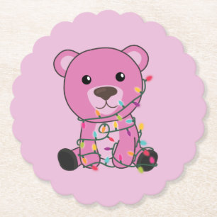 Farbenfrohe Bären Frohe Weihnachts Winter Tiere Bä Untersetzer