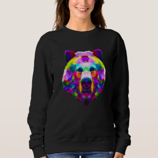 Farbenfrohe Bärendarstellung Bergwald Tier Sweatshirt