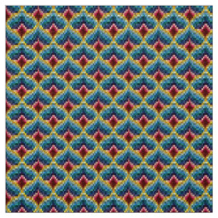 Farbenfrohe Bargello Stickerei Boho Chic Muster Stoff