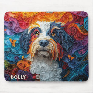 Farbenfrohe Bartfarben-Papierquillportrait Mousepad