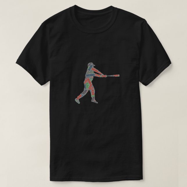 Farbenfrohe Baseball Player Sport Grafik T-Shirt (Design vorne)