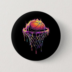 Farbenfrohe Basketball-Drilling Color Splash Hoop Button