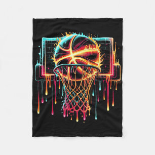 Farbenfrohe Basketball-Drilling Color Splash Hoop  Fleecedecke