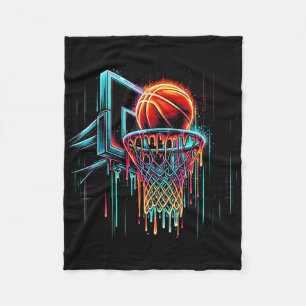 Farbenfrohe Basketball-Drilling Color Splash Hoop  Fleecedecke