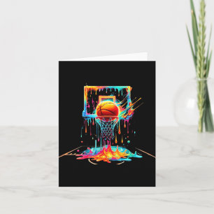 Farbenfrohe Basketball-Drilling Color Splash Hoop Karte