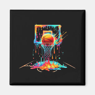 Farbenfrohe Basketball-Drilling Color Splash Hoop Magnet
