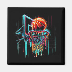 Farbenfrohe Basketball-Drilling Color Splash Hoop  Magnet