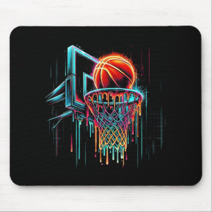 Farbenfrohe Basketball-Drilling Color Splash Hoop Mousepad