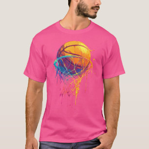 Farbenfrohe Basketball-Gefärbte Krawatte - Farbpal T-Shirt
