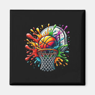 Farbenfrohe Basketball-Gefärbte Krawatte Farbschla Magnet