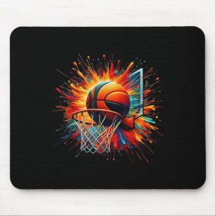 Farbenfrohe Basketball-Gefärbte Krawatte Farbschla Mousepad