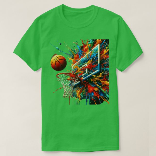 Farbenfrohe Basketball-Gefärbte Krawatte Farbschla T-Shirt (Design vorne)
