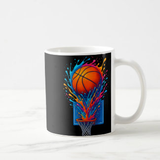 Farbenfrohe Basketball Splash T-Shirt für Fans Kaffeetasse