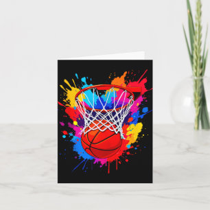Farbenfrohe Basketballfarbenskala Dye Hoop Net Gra Karte