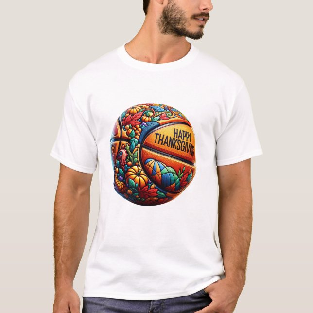 Farbenfrohe Basketballspielerfreude T-Shirt (Vorderseite)