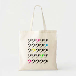 Farbenfrohe Bass Clef Bag Tragetasche