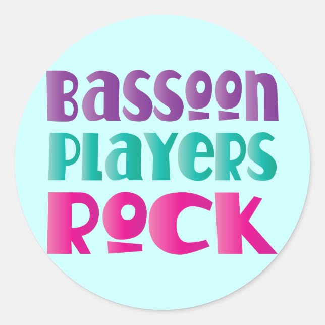 Farbenfrohe Bassoon Players Rock Music-Geschenk Runder Aufkleber (Vorderseite)