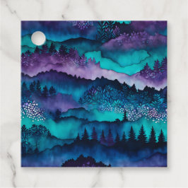 Farbenfrohe Batik Forest Art Geschenketiketts Geschenkanhänger