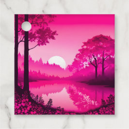 Farbenfrohe Batik Forest Art Geschenketiketts Geschenkanhänger