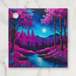 Farbenfrohe Batik Forest Art Geschenketiketts Geschenkanhänger