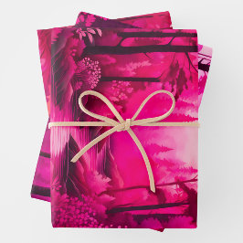 Farbenfrohe Batik Forest Art Wrapping Paper Shees Geschenkpapier Set