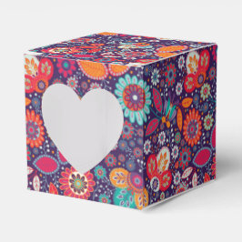 Farbenfrohe Batik-Illustration Natur Blumenmuster Geschenkschachtel