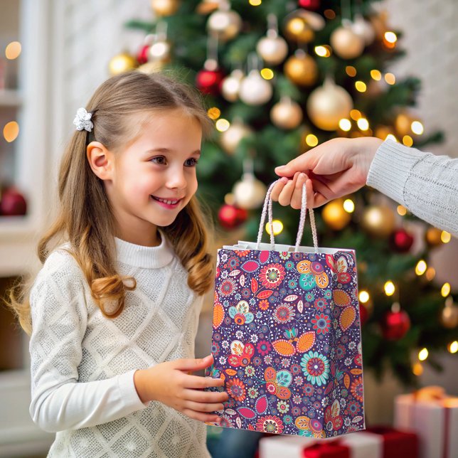 Farbenfrohe Batik-Illustration Natur Blumenmuster Kleine Geschenktüte (Von Creator hochgeladen)