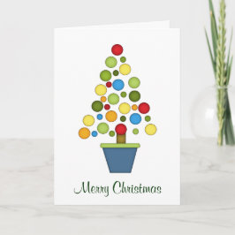 Farbenfrohe Baubles Weihnachtsbaum+Kranz Feiertagskarte