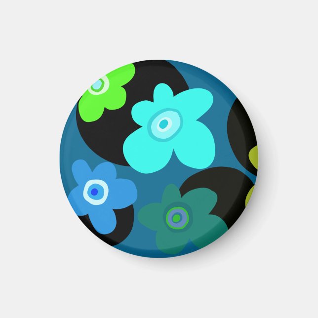 farbenfrohe bäuerliche Blume Magnet (Vorne)