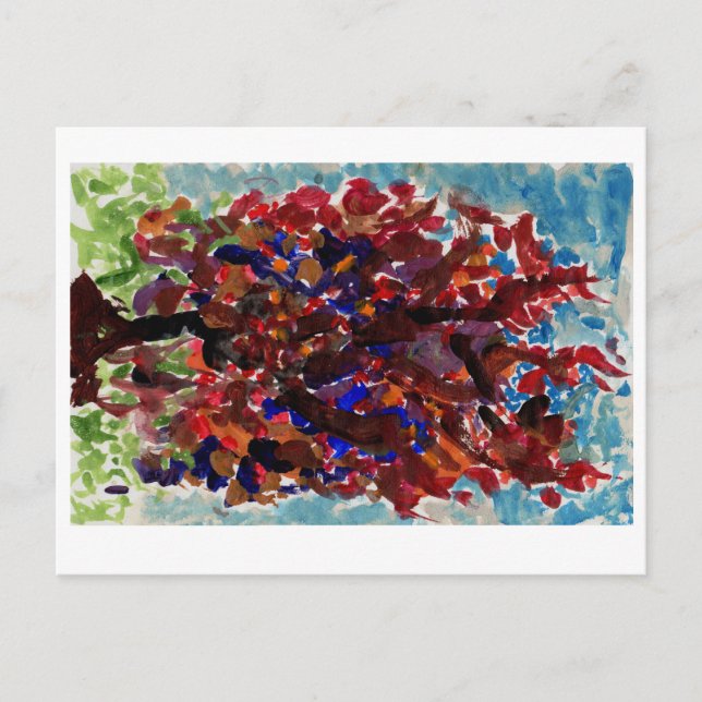 Farbenfrohe Bäume Postkarte (Vorderseite)