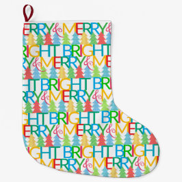 Farbenfrohe Bäume Weihnachtsfest Strumpf Großer Weihnachtsstrumpf