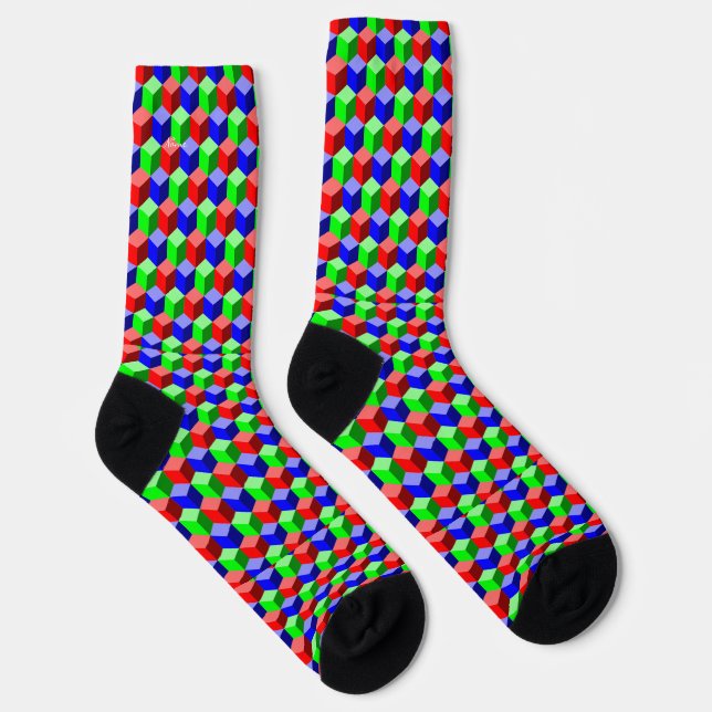 Farbenfrohe Bausteine Thunder_Cove 3-D Socken (Rechts)