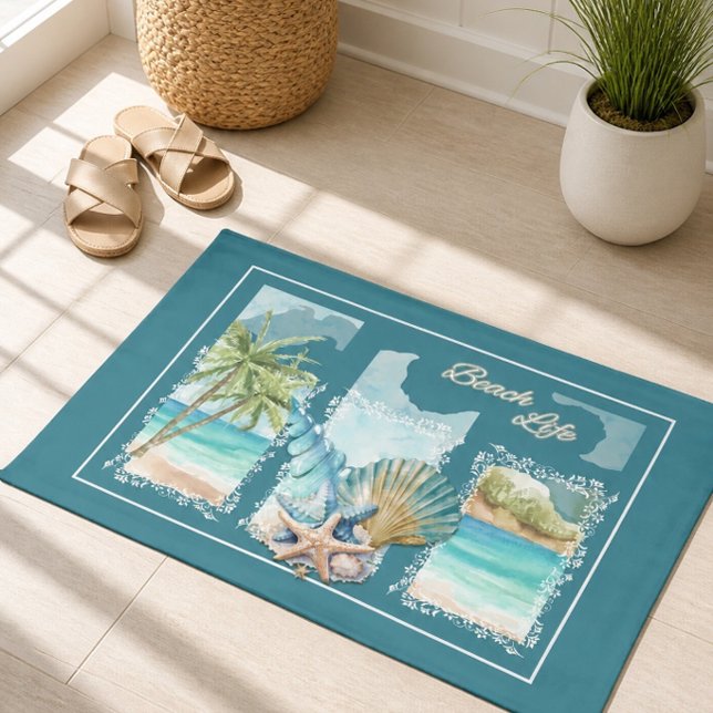Farbenfrohe Beach Life Doormat Fußmatte (Von Creator hochgeladen)