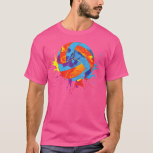 Farbenfrohe Beachvolleyball - Colorsplash Setter P T-Shirt