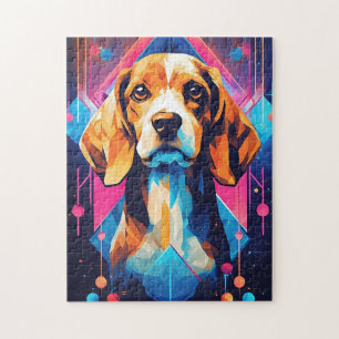 Farbenfrohe Beagle Kunst, Kultur Puzzle