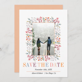 Farbenfrohe Beeren und Blätter Save The Date