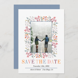 Farbenfrohe Beeren und Blätter schmücken die Winte Save The Date