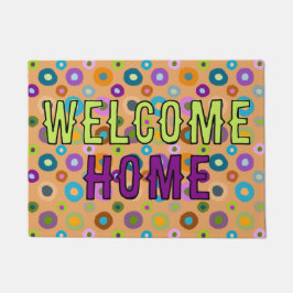 Farbenfrohe Begrüßung Zuhause orange Fußmatte