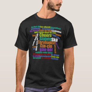 Farbenfrohe Beifall in vielen Sprachen Word Cloud T-Shirt