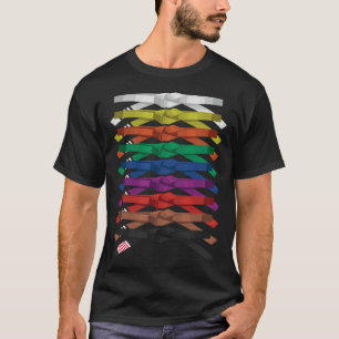 Farbenfrohe Belts Karate Kung Fu Judo Jiu Jitsu Ka T-Shirt