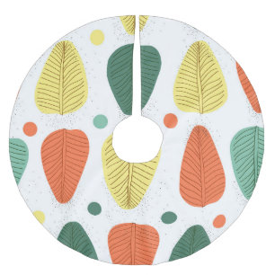 Farbenfrohe bemalte Blätter, glänzendes Geschäftsu Polyester Weihnachtsbaumdecke