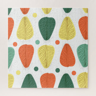 Farbenfrohe bemalte Blätter, glänzendes Geschäftsu Puzzle