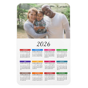 Farbenfrohe benutzerdefinierte 2023 Foto Kalender Magnet